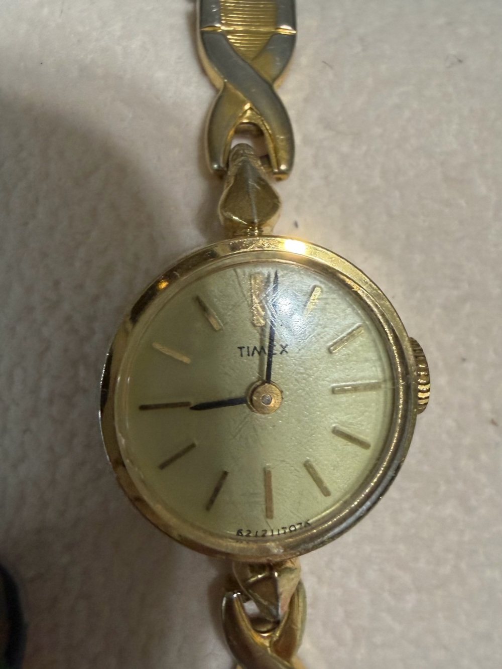 Timex Women's Gold Tone Link Bracelet Watch with Champagne Dial